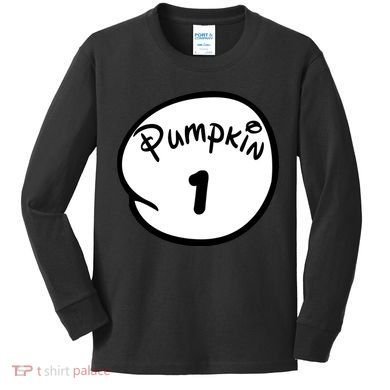 Pumpkin 1 2 3 4 5 Custom Personalize Halloween Kids Long Sleeve Shirt