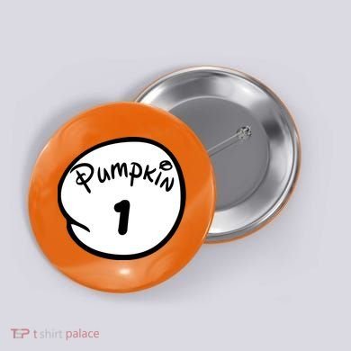 Pumpkin 1 2 3 4 5 Custom Personalize Halloween Button