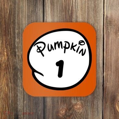 Pumpkin 1 2 3 4 5 Custom Personalize Halloween Coaster