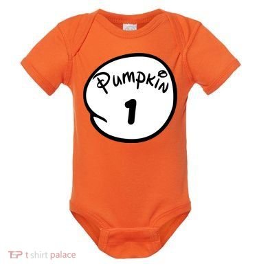 Pumpkin 1 2 3 4 5 Custom Personalize Halloween Baby Bodysuit