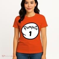 Pumpkin 1 2 3 4 5 Custom Personalize Halloween Women's T-Shirt thumb 4