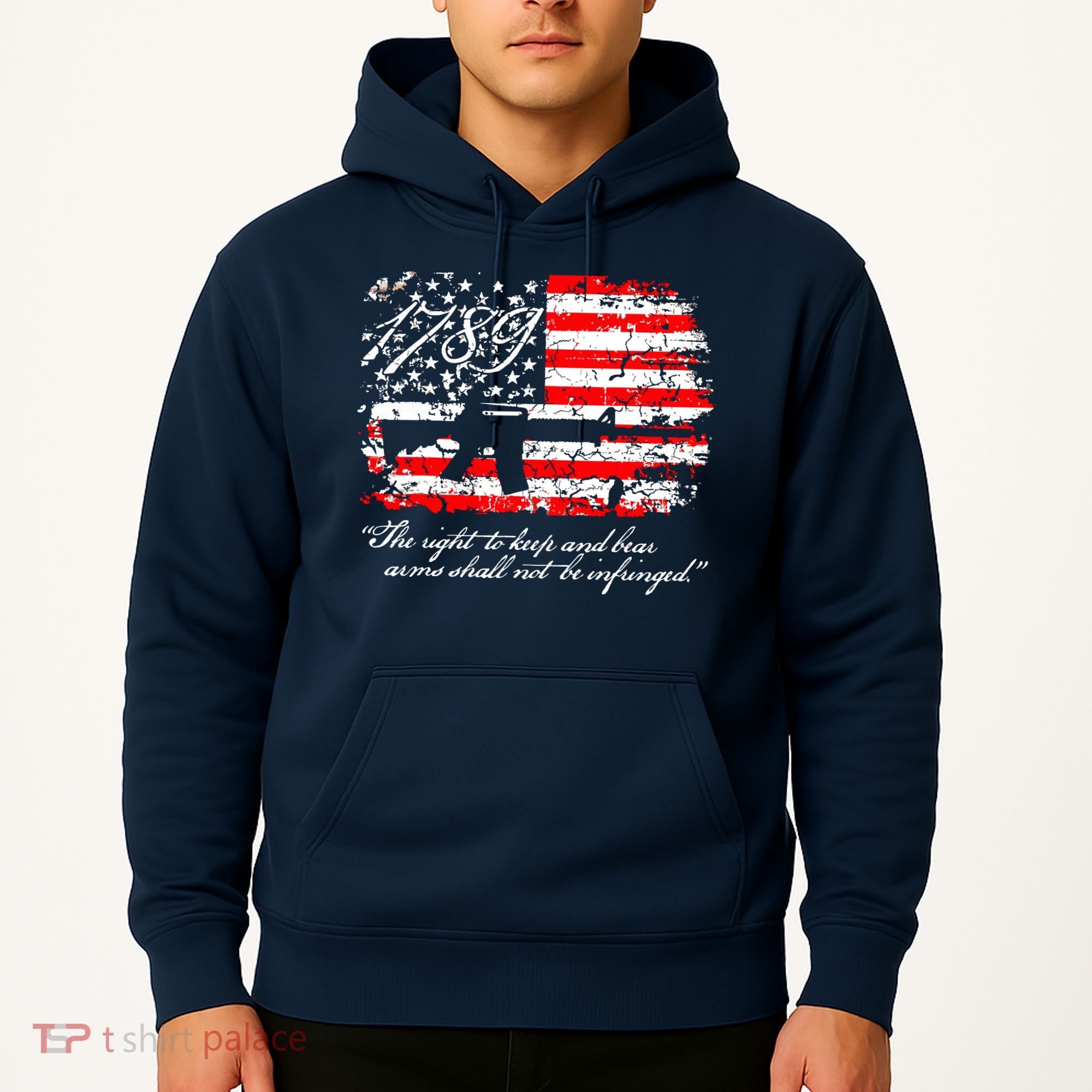 Patriotic 1789 American Flag 2nd Amendment Gun Rights AR15 Hoodie