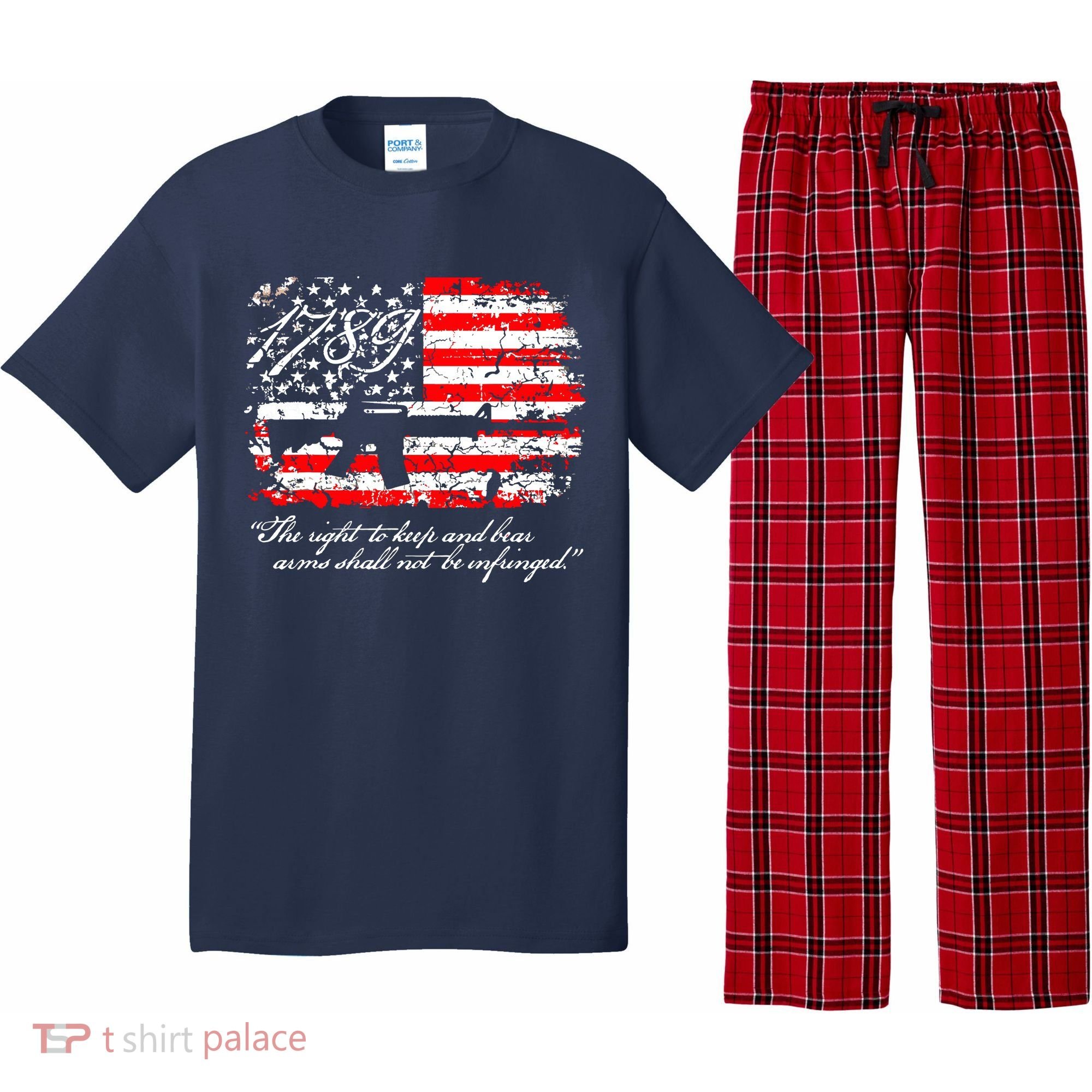 Patriotic 1789 American Flag 2nd Amendment Gun Rights AR15 Pajama Set