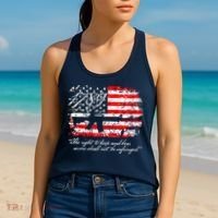 Patriotic 1789 American Flag 2nd Amendment Gun Rights AR15 Women's Tank Top thumb 2