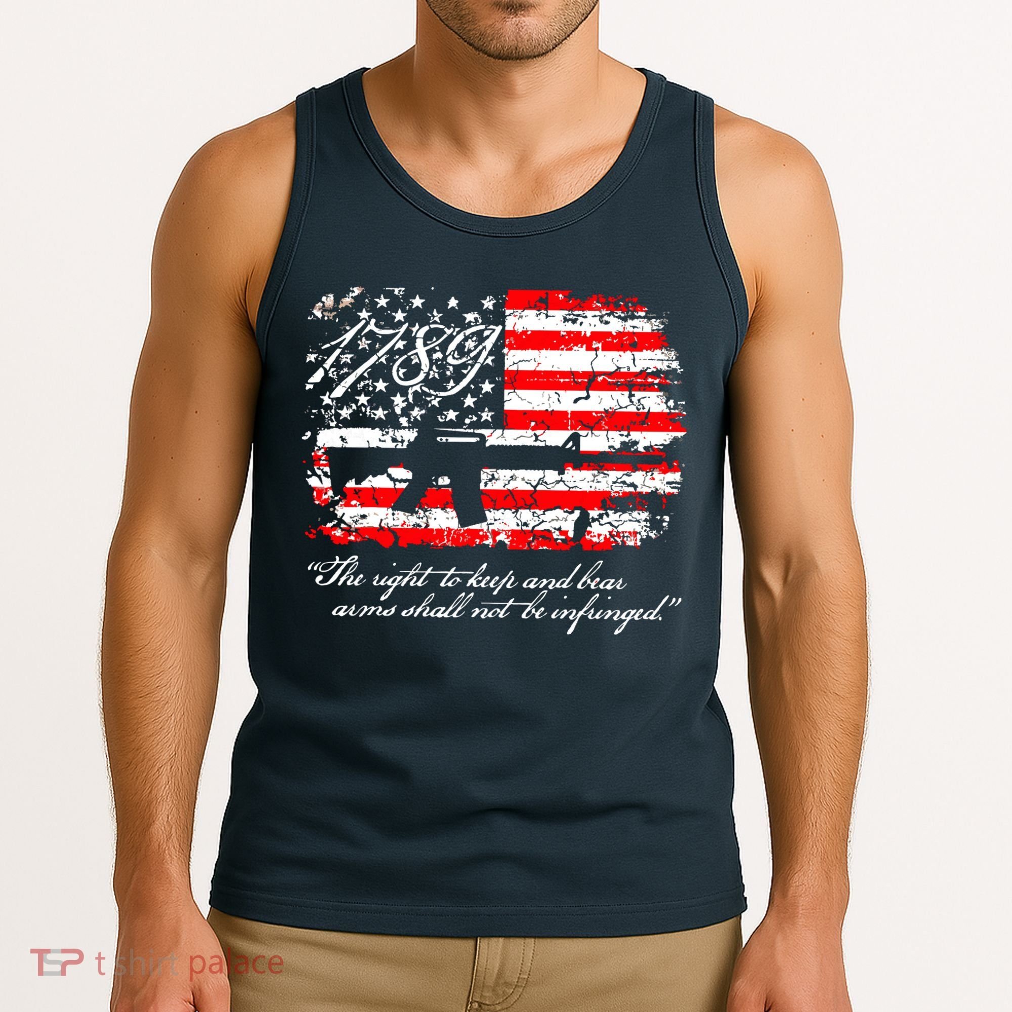 Patriotic 1789 American Flag 2nd Amendment Gun Rights AR15 Tank Top