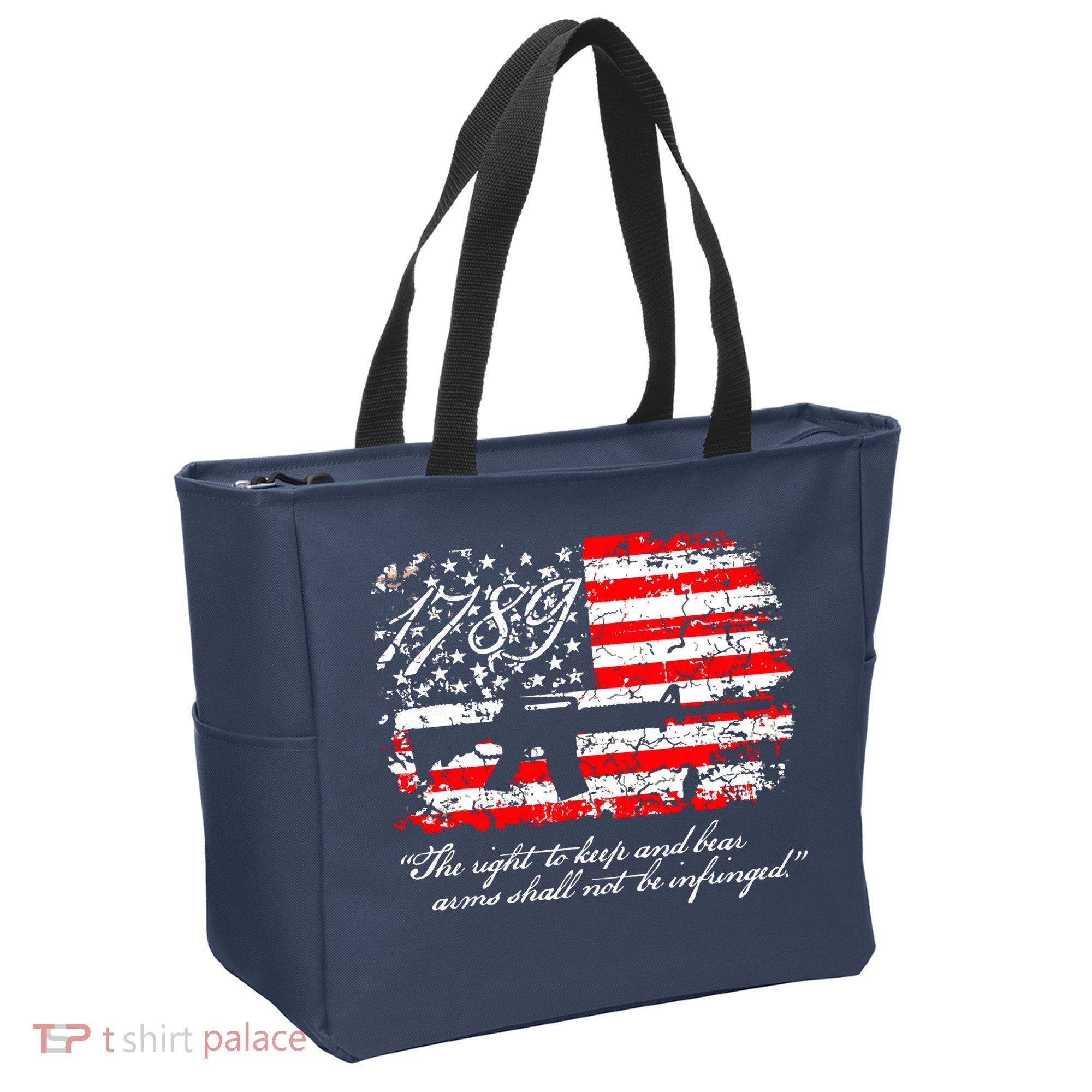 Patriotic 1789 American Flag 2nd Amendment Gun Rights AR15 Tote Bag