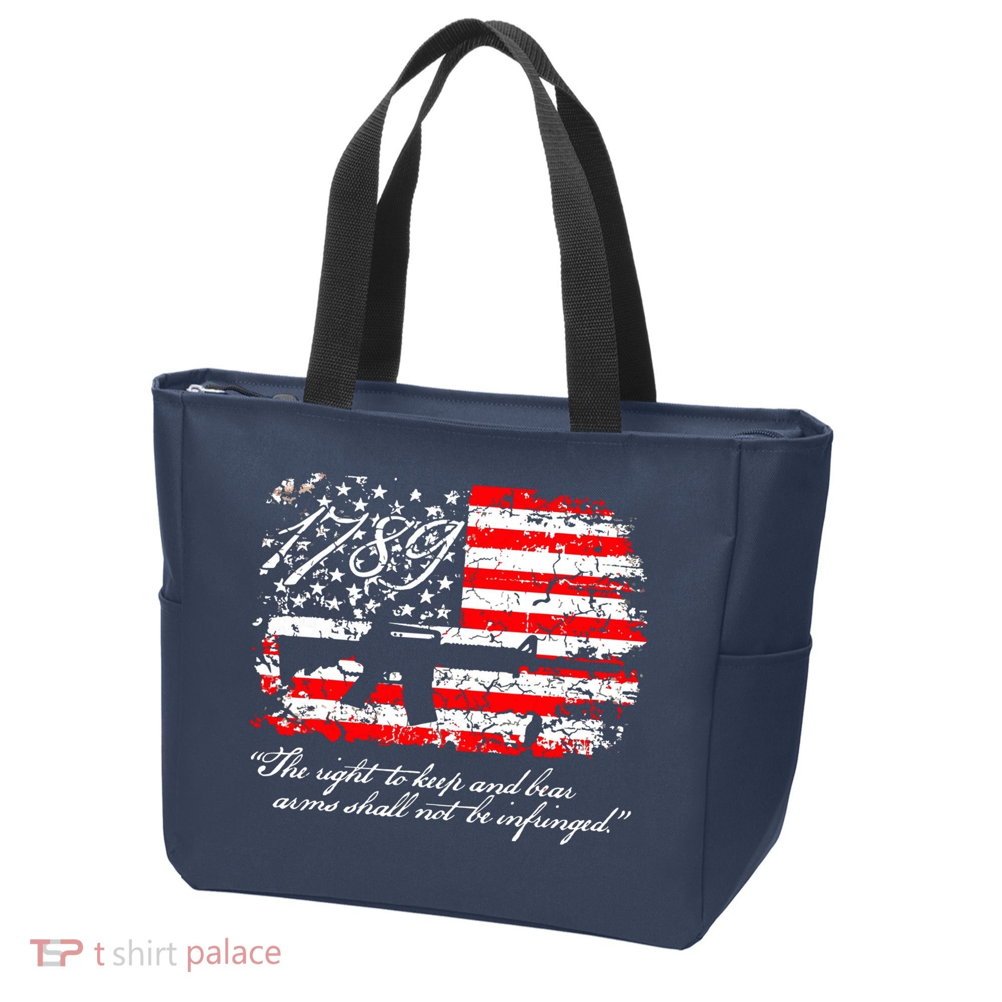 Patriotic 1789 American Flag 2nd Amendment Gun Rights AR15 Tote Bag