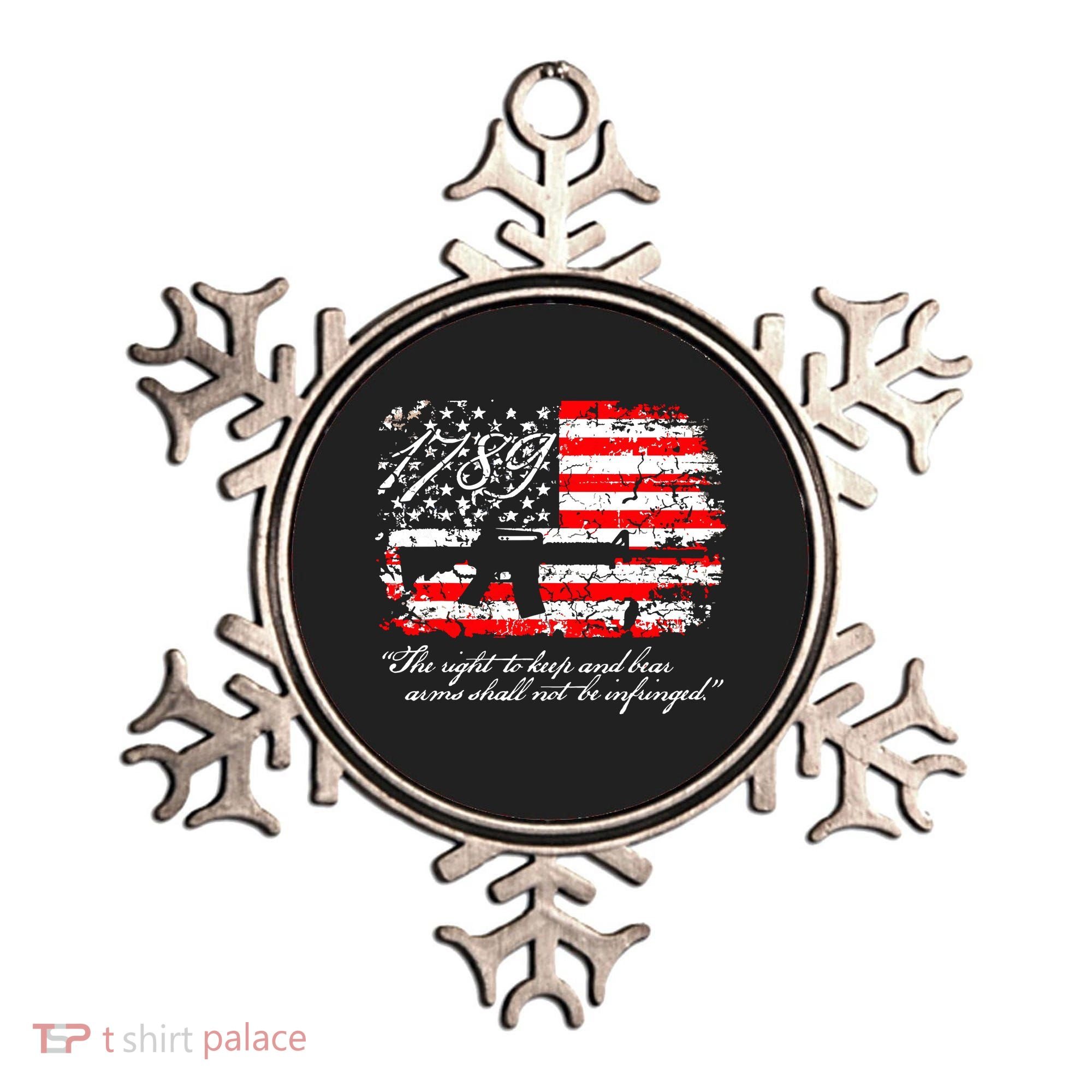 Patriotic 1789 American Flag 2nd Amendment Gun Rights AR15 Ornament