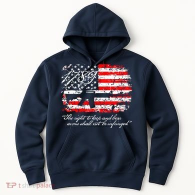 Patriotic 1789 American Flag 2nd Amendment Gun Rights AR15 Hoodie