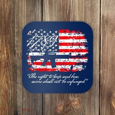Patriotic 1789 American Flag 2nd Amendment Gun Rights AR15 Coaster