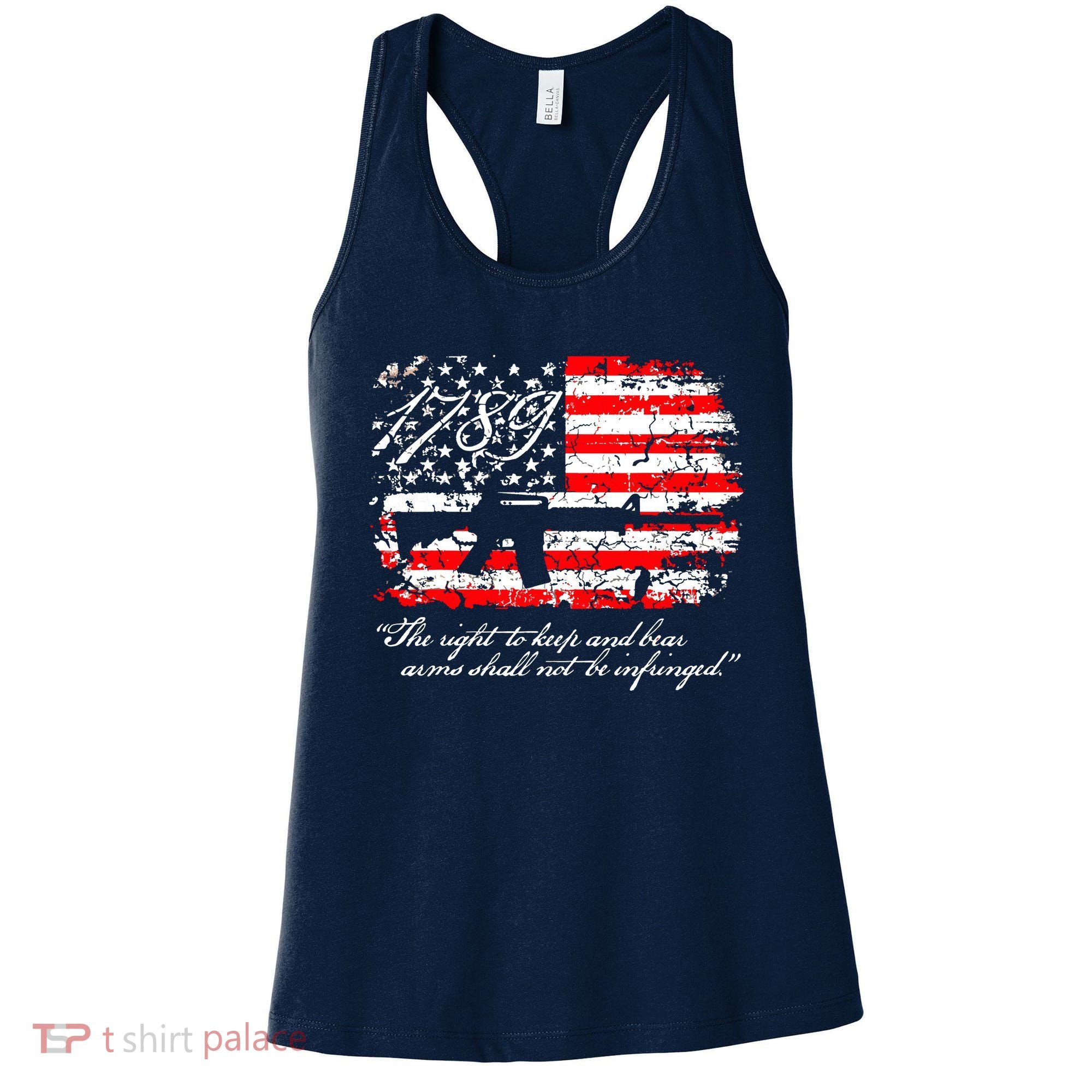 Patriotic 1789 American Flag 2nd Amendment Gun Rights AR15 Women's Tank Top