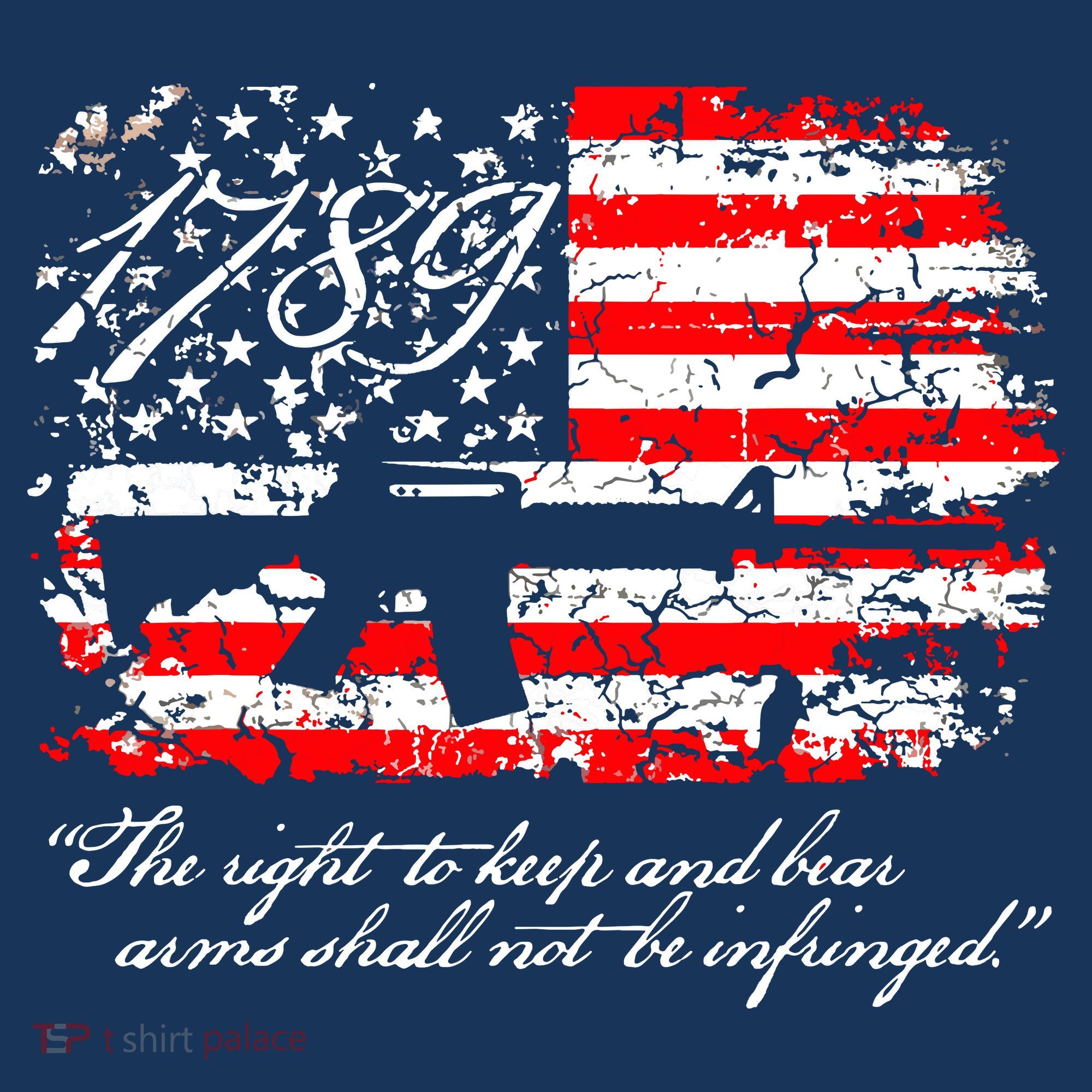Patriotic 1789 American Flag 2nd Amendment Gun Rights AR15 Women's Tank Top