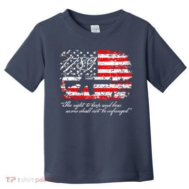 Patriotic 1789 American Flag 2nd Amendment Gun Rights AR15 Toddler T-Shirt