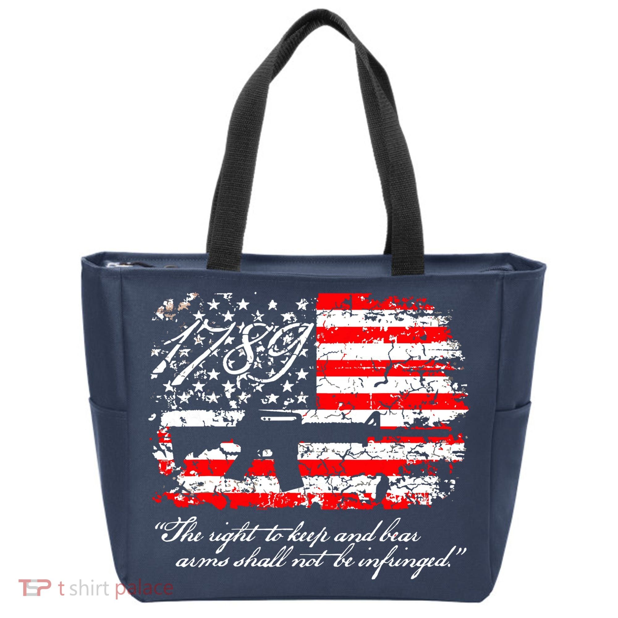 Patriotic 1789 American Flag 2nd Amendment Gun Rights AR15 Tote Bag