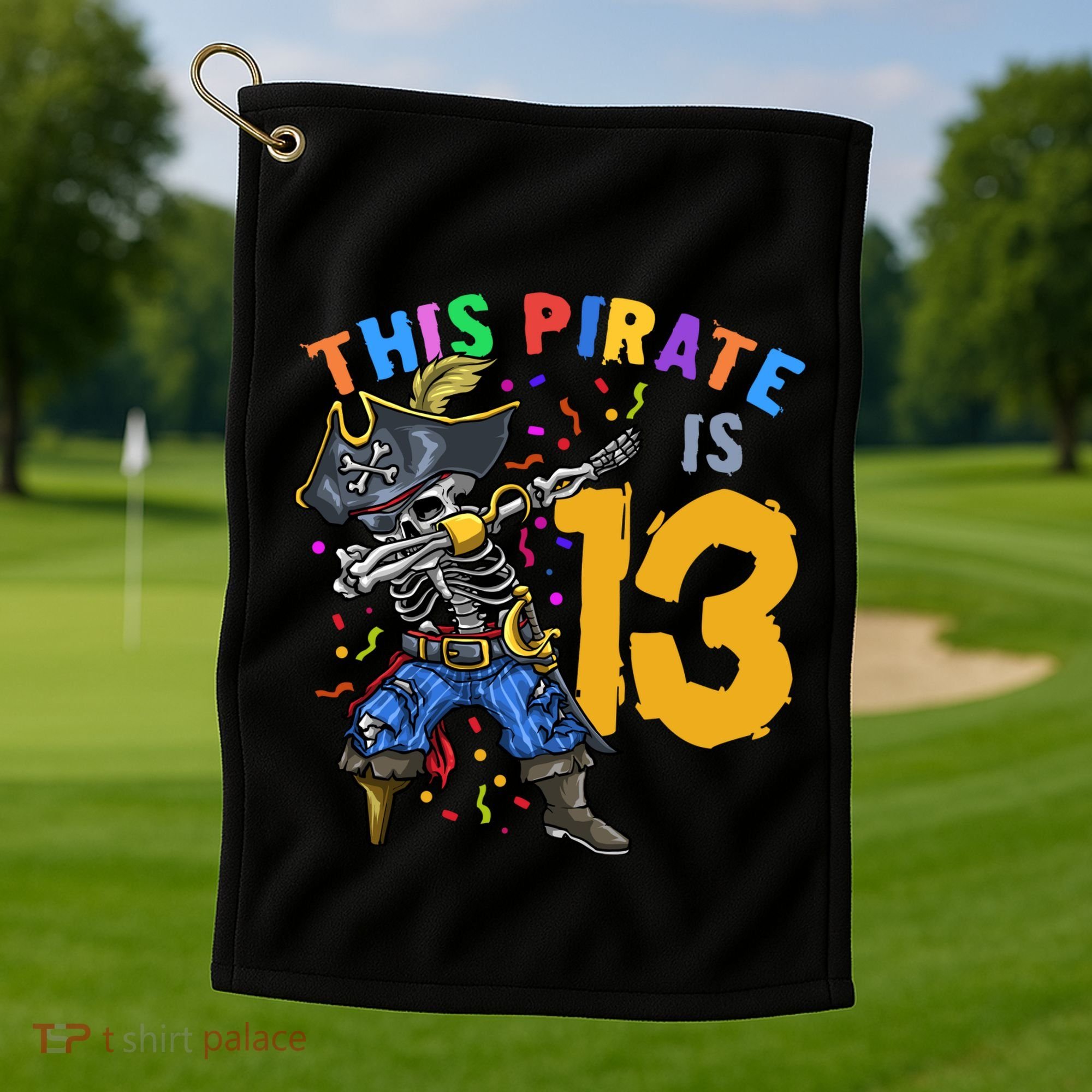 Pirate 13th Birthday Golf Towel