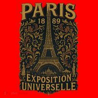 Paris 1889 Eiffel Tower World’s Fair Santa Hat thumb 1