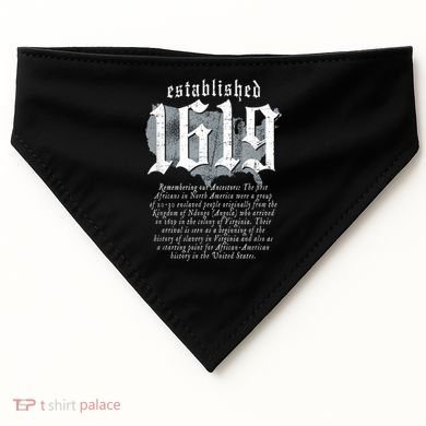Project 1619 Established American Map Vintage Black History USA-Made Doggie Bandana