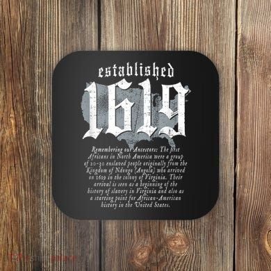 Project 1619 Established American Map Vintage Black History Coaster