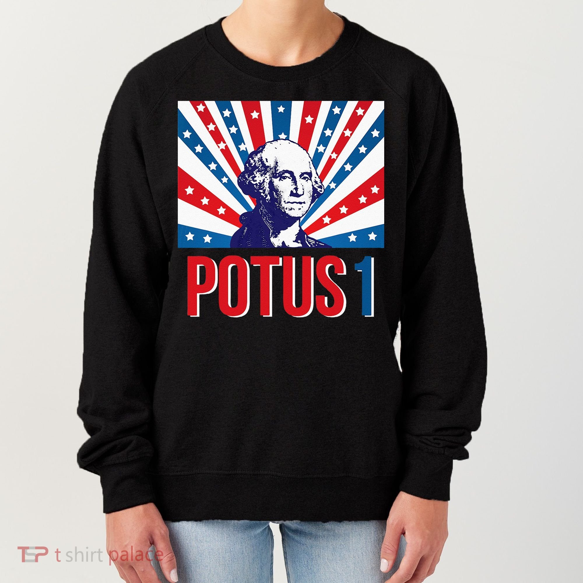 Potus 1 George Washington Retro Women's Sweatshirt