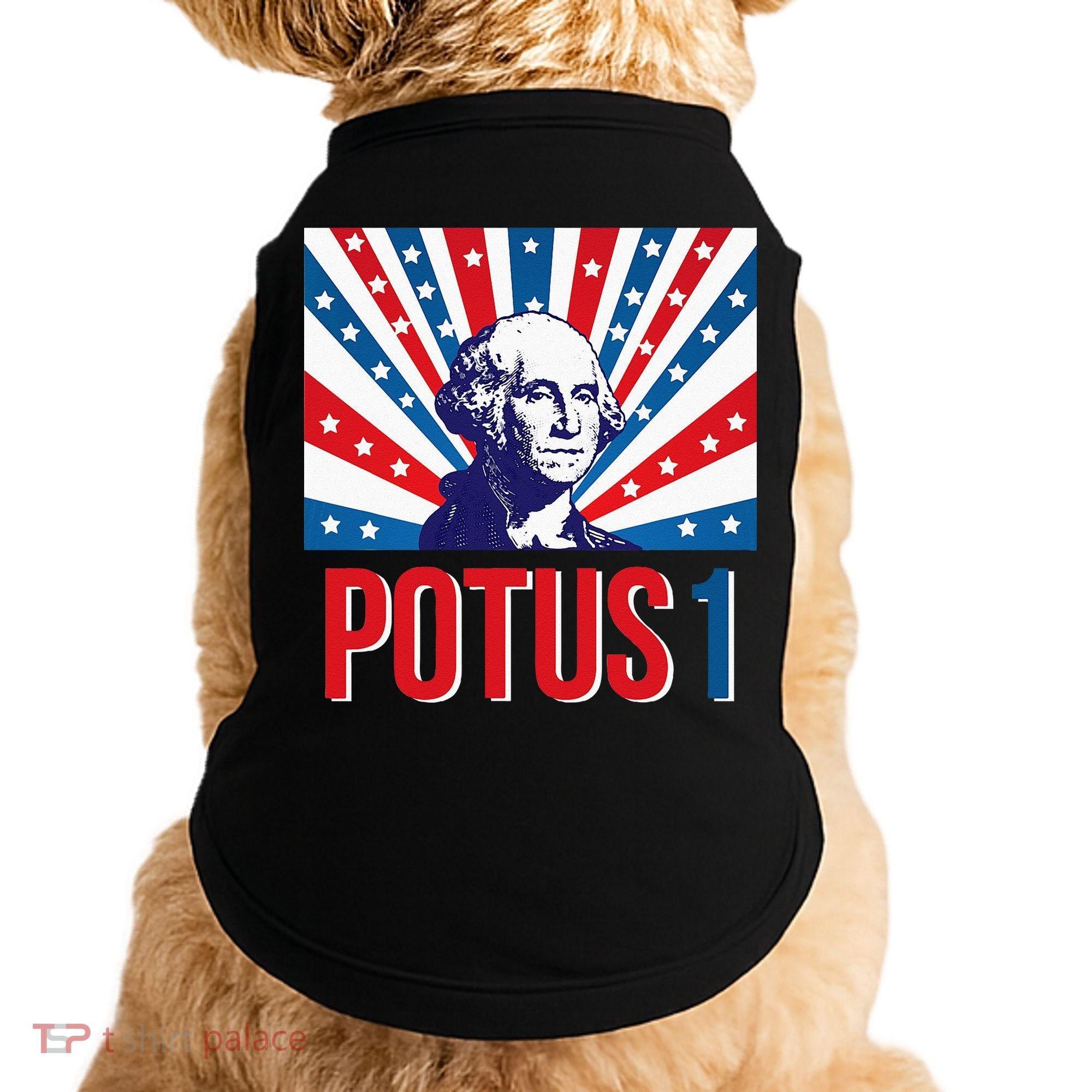 Potus 1 George Washington Retro Doggie Tank
