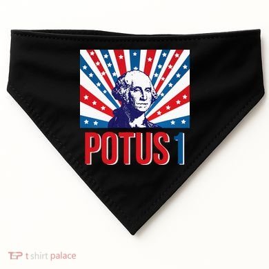Potus 1 George Washington Retro USA-Made Doggie Bandana