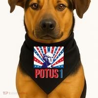 Potus 1 George Washington Retro USA-Made Doggie Bandana thumb 1