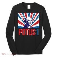Potus 1 George Washington Retro Long Sleeve Shirt thumb 0