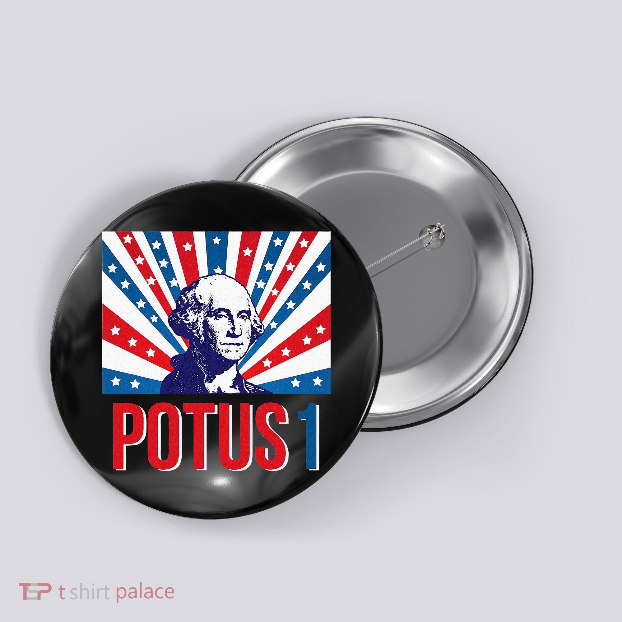 Potus 1 George Washington Retro Button