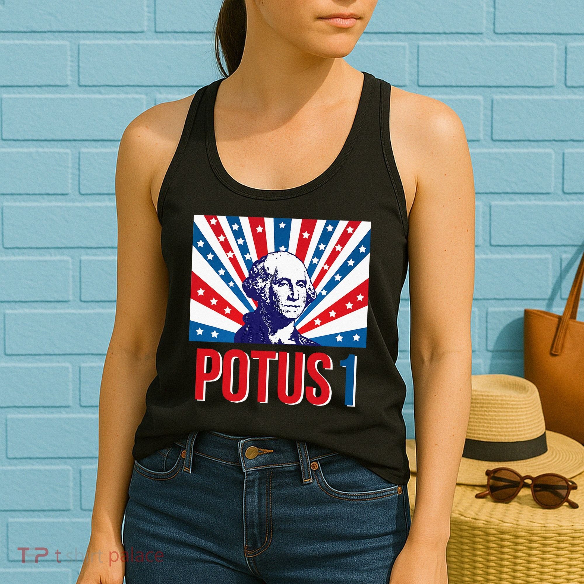 Potus 1 George Washington Retro Women's Tank Top