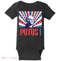 Potus 1 George Washington Retro Baby Bodysuit thumb 0