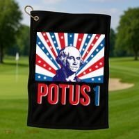 Potus 1 George Washington Retro Golf Towel thumb 1