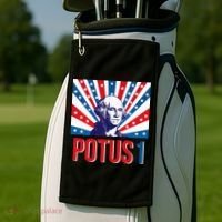 Potus 1 George Washington Retro Golf Towel thumb 2