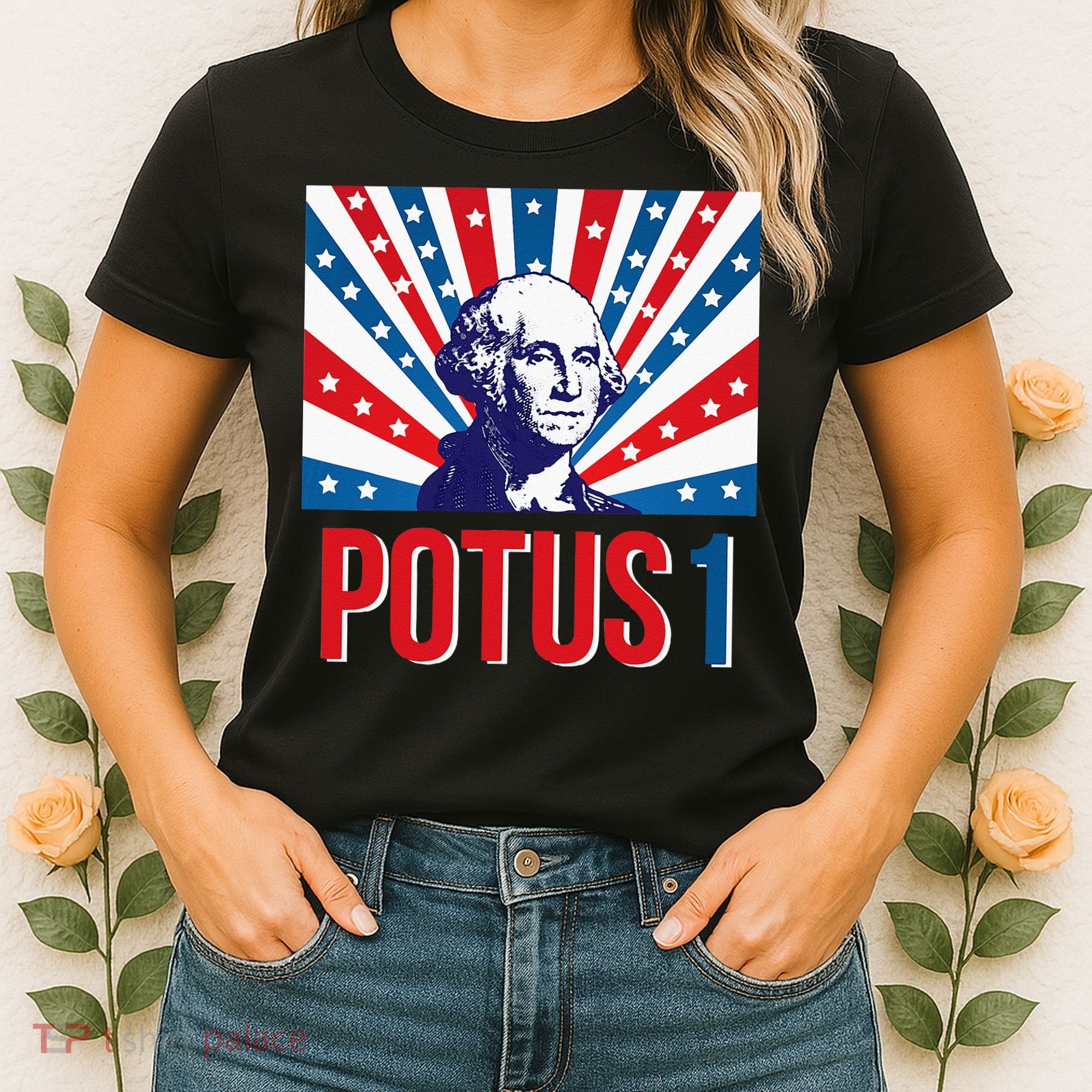 Potus 1 George Washington Retro Women's T-Shirt
