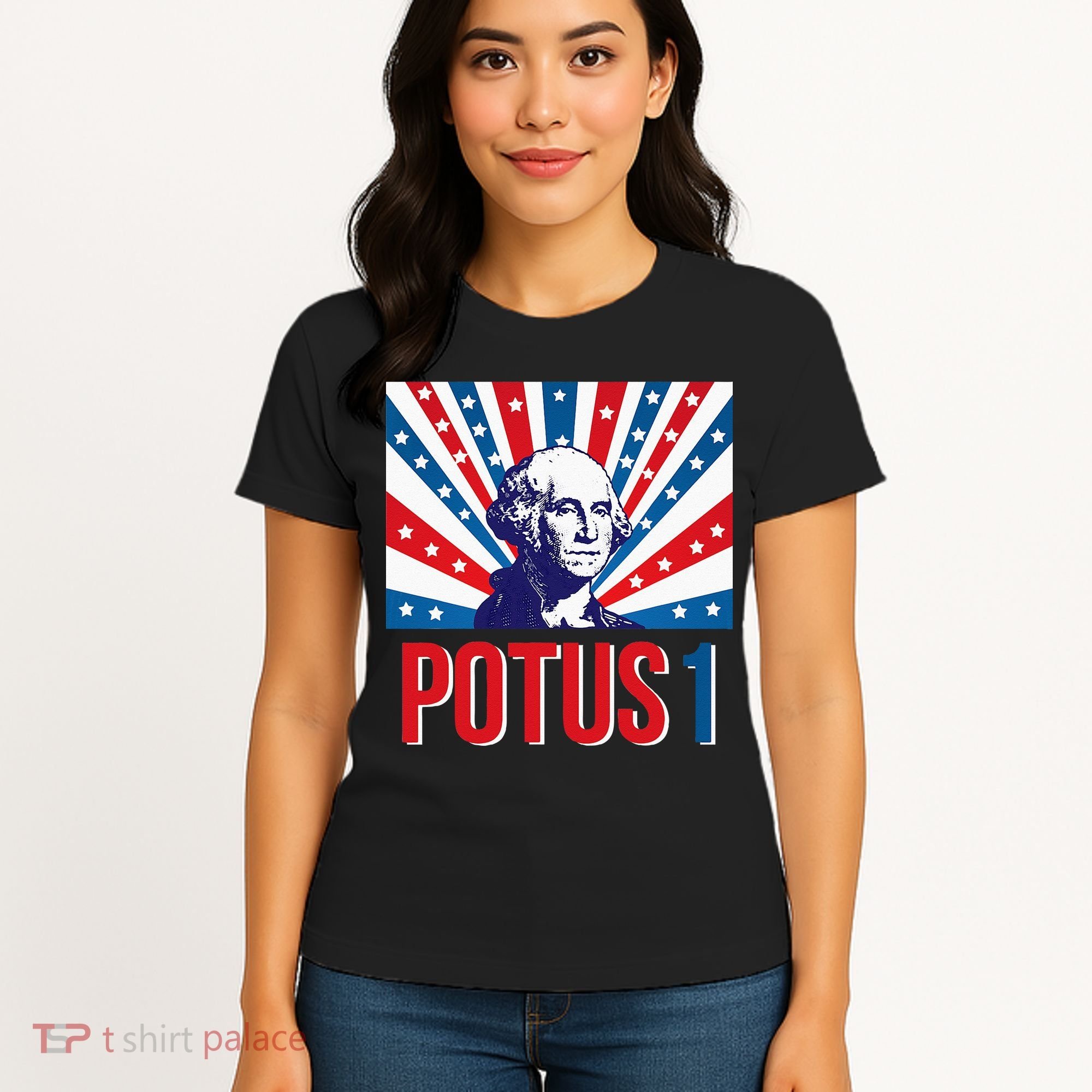 Potus 1 George Washington Retro Women's T-Shirt