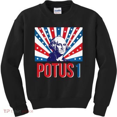 Potus 1 George Washington Retro Kids Sweatshirt