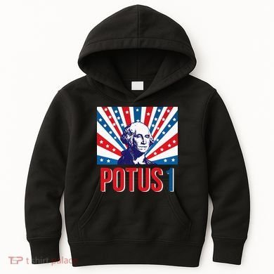 Potus 1 George Washington Retro Kids Hoodie