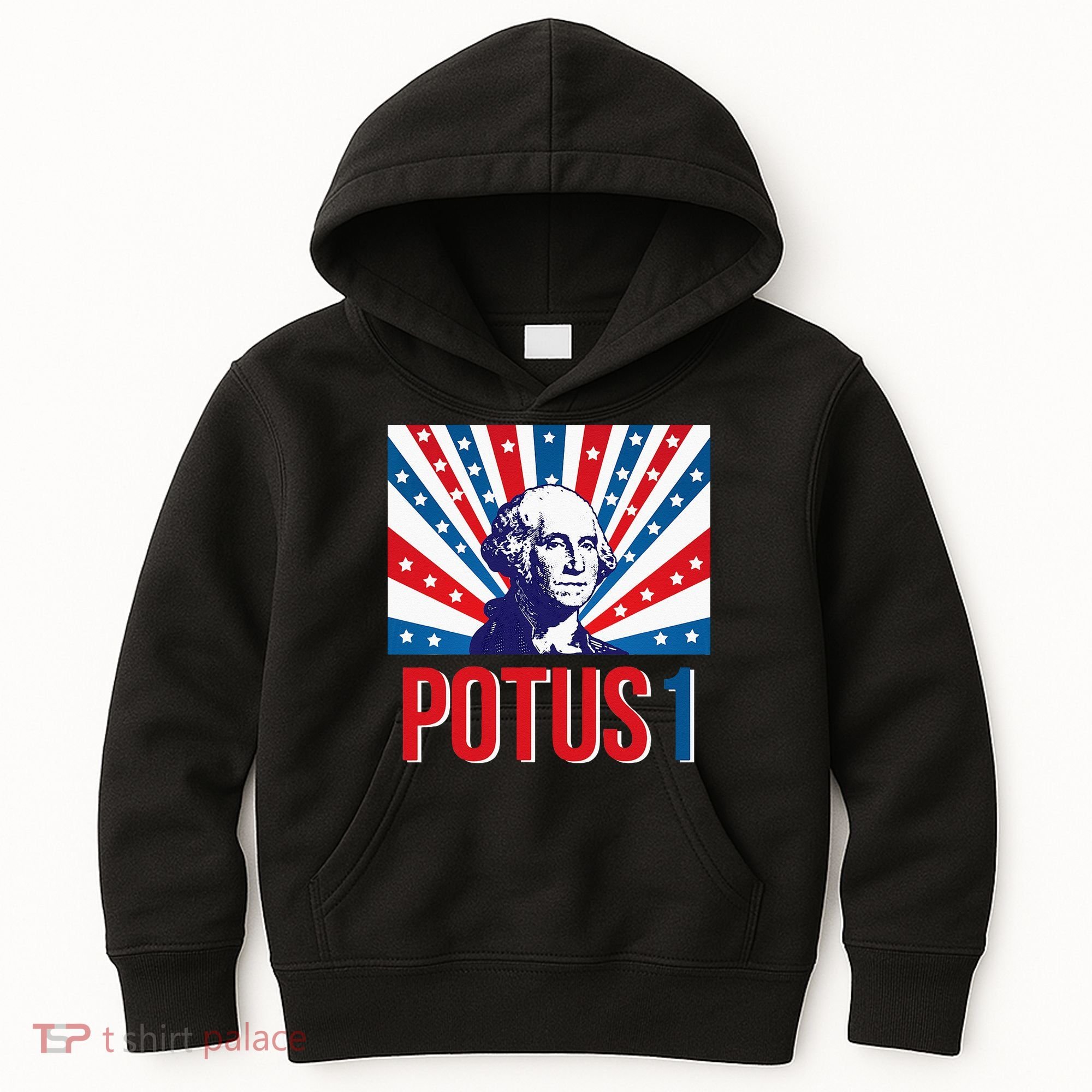 Potus 1 George Washington Retro Kids Hoodie
