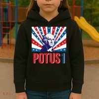 Potus 1 George Washington Retro Kids Hoodie thumb 3