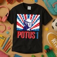 Potus 1 George Washington Retro Kids T-Shirt thumb 3