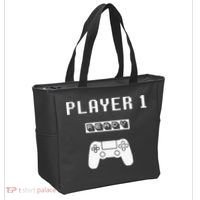 Player 1 Player 2 ready player 3 loading... pregnancy ps Tote Bag thumb 2