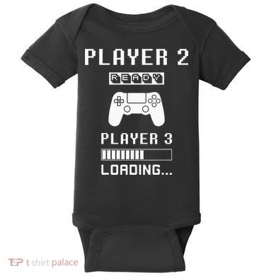 Player 1 Player 2 ready player 3 loading... pregnancy ps Baby Bodysuit