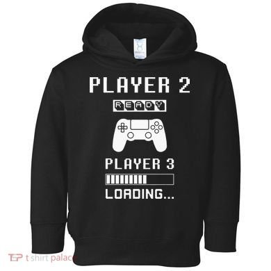 Player 1 Player 2 ready player 3 loading... pregnancy ps Toddler Hoodie