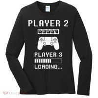 Player 1 Player 2 ready player 3 loading... pregnancy ps Women's Long Sleeve Shirt thumb 0
