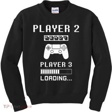 Player 1 Player 2 ready player 3 loading... pregnancy ps Kids Sweatshirt