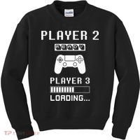 Player 1 Player 2 ready player 3 loading... pregnancy ps Kids Sweatshirt thumb 0