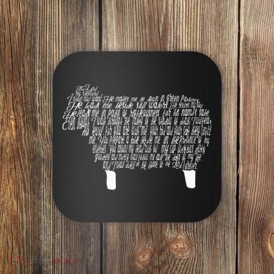 Psalm 23 Bible Scripture Lamb Coaster