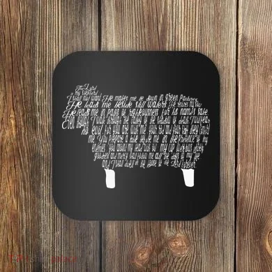 Psalm 23 Bible Scripture Lamb Coaster
