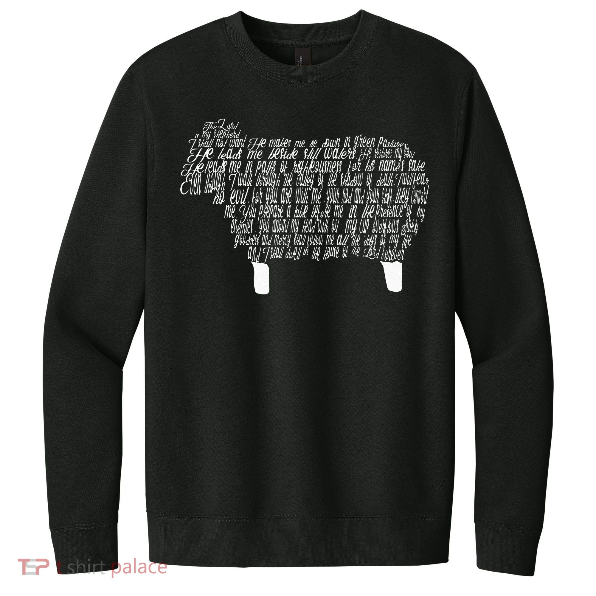 Psalm 23 Bible Scripture Lamb V.I.T. Fleece Crew Sweatshirt