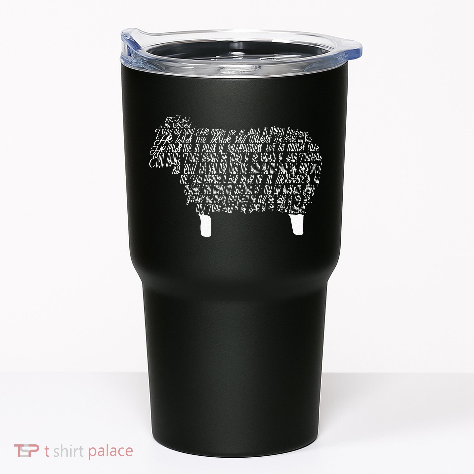 Psalm 23 Bible Scripture Lamb Tumbler