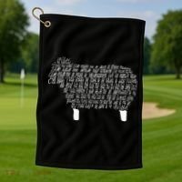 Psalm 23 Bible Scripture Lamb Golf Towel thumb 1